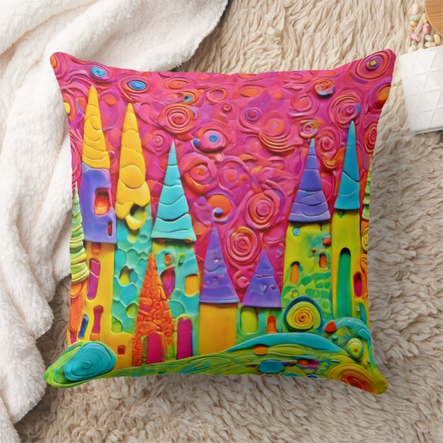 Färgstark innovativ Clay-skapelse Kudde (Filt)