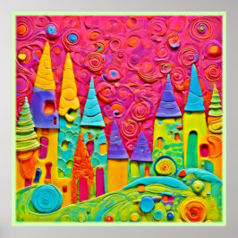 Färgstark innovativ Clay-skapelse Poster