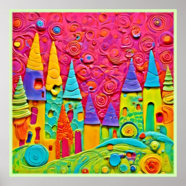 Färgstark innovativ Clay-skapelse Poster (Framsidan)