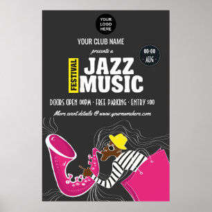 Färgstark Jazz Music Festival lägger till logotyp Poster