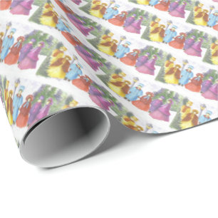 Färgstark julklump presentpapper