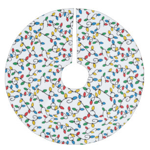 Färgstark julsträng Light Lökar Mönster Julgransmatta Borstad Polyester