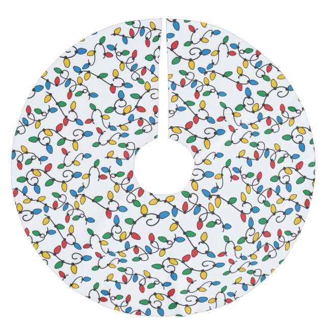 Färgstark julsträng Light Lökar Mönster Julgransmatta Borstad Polyester (Framsidan)