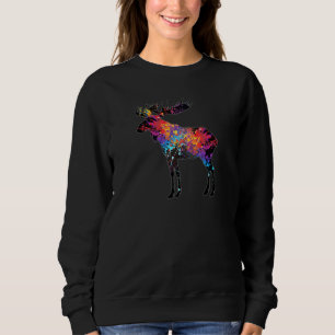 Färgstark kanadensisk Abstrakt Paint Wildlife T Shirt