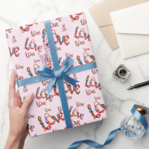 Färgstark kärleksvalutidspapper för presentpapper