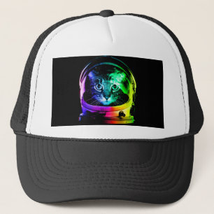 Färgstark kattastronaut keps