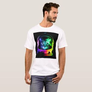 Färgstark kattastronaut t shirt