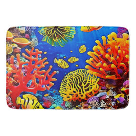 Färgstark korallrevsdesign badrumsmatta