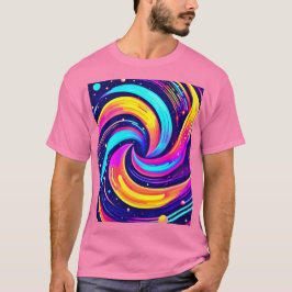 Färgstark kosmisk swirl t shirt