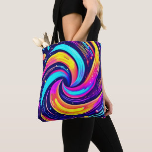 Färgstark kosmisk swirl tygkasse