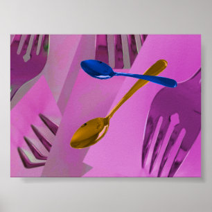 Färgstark kulinariell teckningsdesign Poster