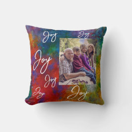 färgstark lägga till en fotot helgdag Joy Kudde