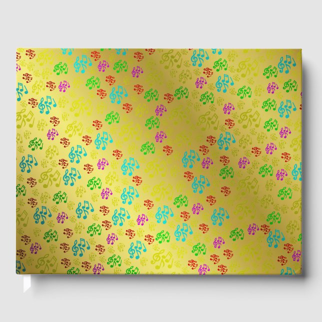 Färgstark,lapp, musik, melodi, musik, ljud. gästböcker (Framsida)