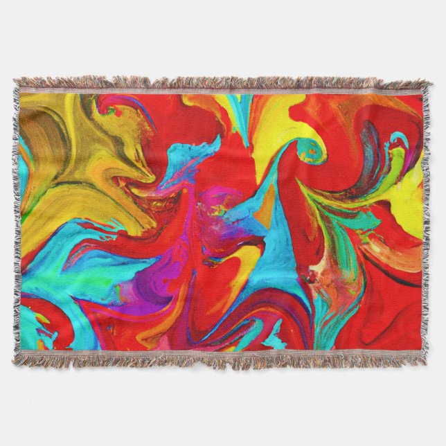 Färgstark levande Abstrakt Mönster Filt (Framsidan)