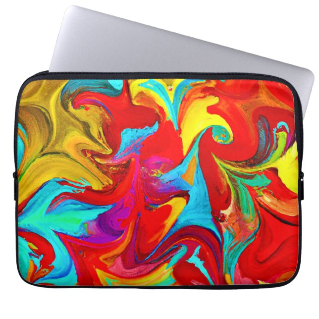Färgstark levande Abstrakt Mönster Laptop Fodral (Framsidan)