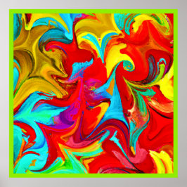 Färgstark levande Abstrakt Mönster Poster