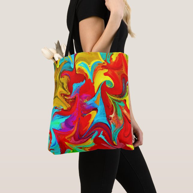 Färgstark levande Abstrakt Mönster Tygkasse (Närbild)