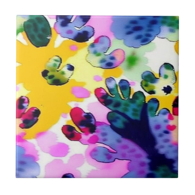 Färgstark, levande design kakelplatta (Framsidan)
