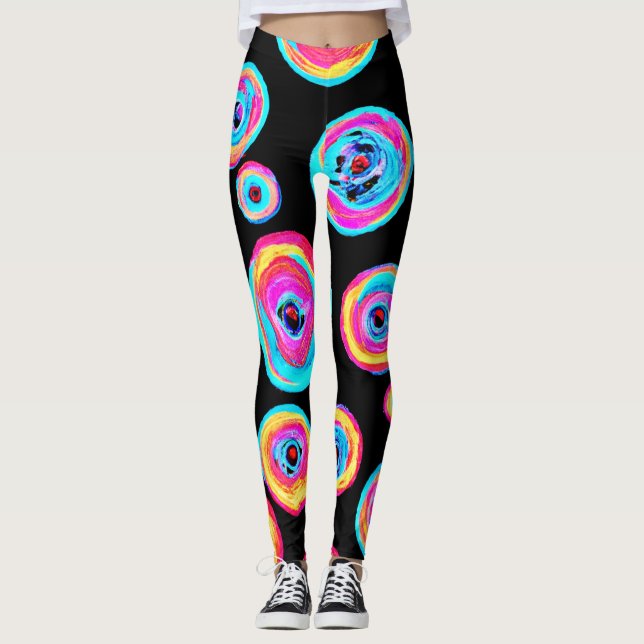 Färgstark, levande Mönster-design Leggings (Framsida)