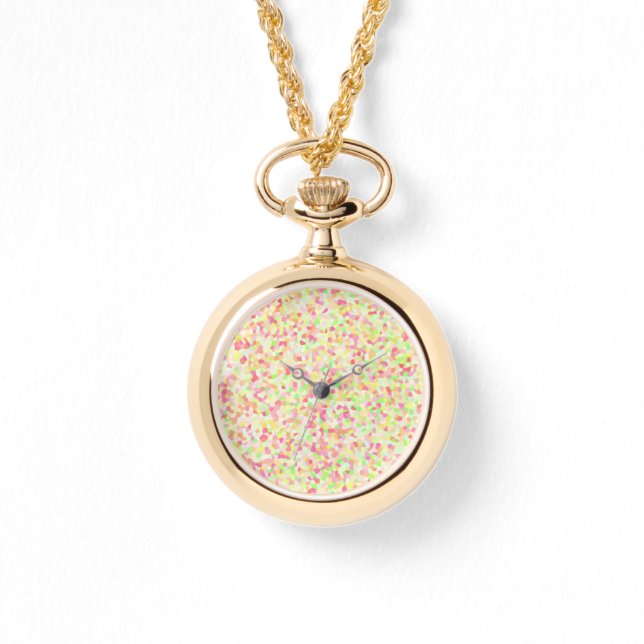 Färgstark, ljussken Funky Eclectic Sprinkle Mosaic Armbandsur (Framsida)