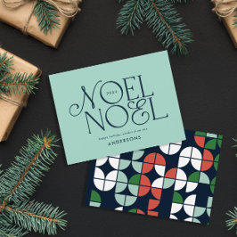 Färgstark, ljusstark Noel-geometriskt skript H Julkort