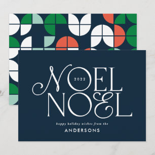 Färgstark, ljusstark Noel-geometriskt skript H Julkort
