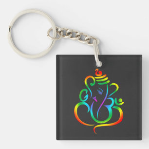 Färgstark Lord Ganesha på svart