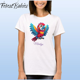Färgstark Macaw Parrot Cute Bird Tecknad Graphic � T Shirt