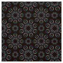 Färgstark Mandala på en svart bakgrund Tyg