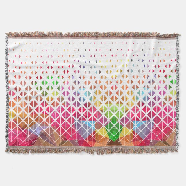 Färgstark med geometriskt mönster filt (Framsidan)