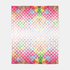 Färgstark med geometriskt mönster fleecefilt