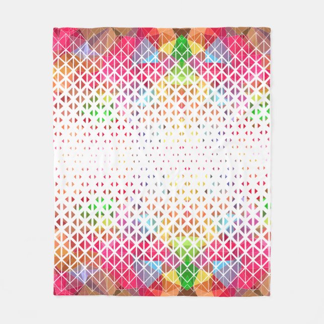 Färgstark med geometriskt mönster fleecefilt (Framsidan)