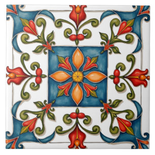 Färgstark,Medelhavet,mosaik Kakelplatta
