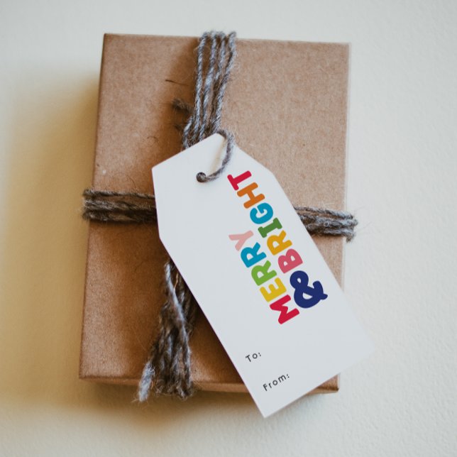 Färgstark merry och ljus till och från presentetikett (Skapare uppladdad)