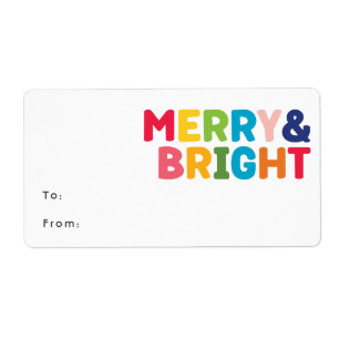 Färgstark merry och ljusa rektangulära gåvor fraktsedel