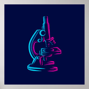 Färgstark mikroskopdesign poster
