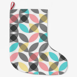 Färgstark, modern, glad cirkelformad geometrisk stor julstrumpa