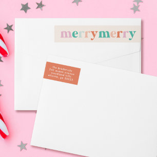 Färgstark modern God jul Etikettband