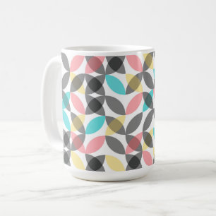 Färgstark, modern, rolig cirkelformad geometri kaffemugg