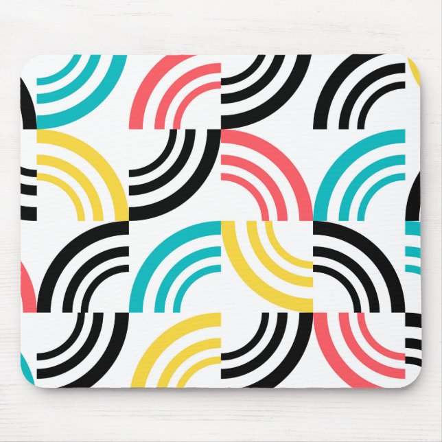 Färgstark, modern, roligt, snål geometrisk grafik musmatta (Framsidan)