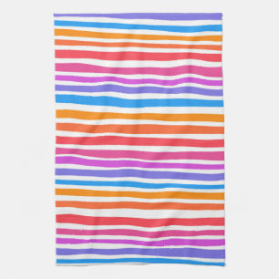 Färgstark Modern Simple Rand Rainbow Mönster Kökshandduk