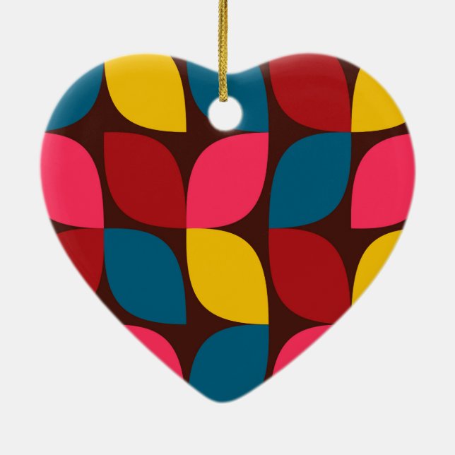 Färgstark, modern, trendig, abstraktion av stadsbl julgransprydnad keramik (Baksidan)