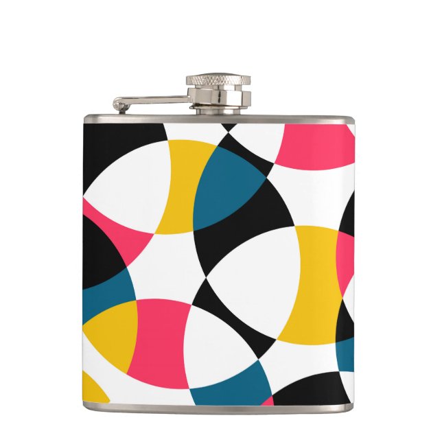 Färgstark, modern, trendig, cirkelgrafik för coola fickplunta (Framsidan)