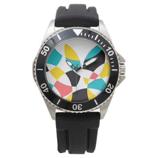 Färgstark, modern, trendig, coola, unik cirkelform armbandsur (Framsida)