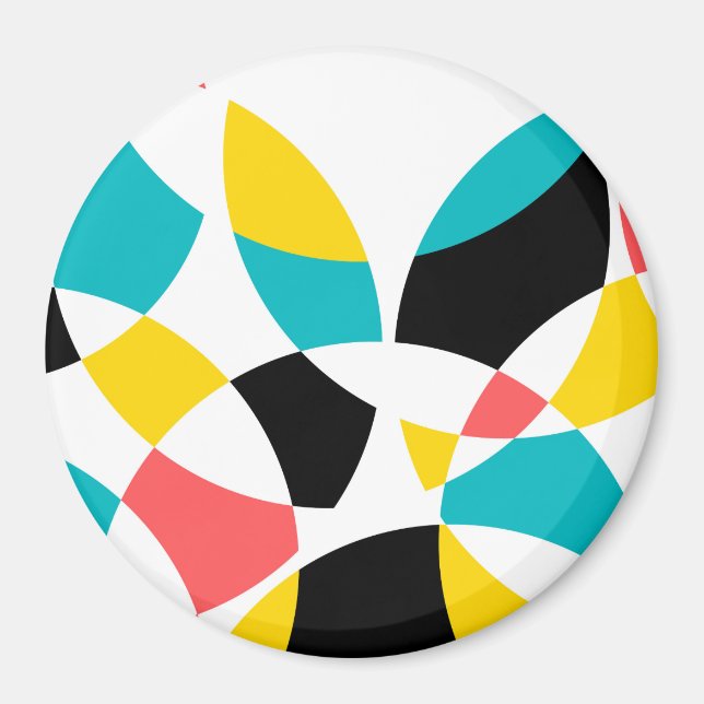 Färgstark, modern, trendig, coola, unik cirkelform magnet (Framsidan)