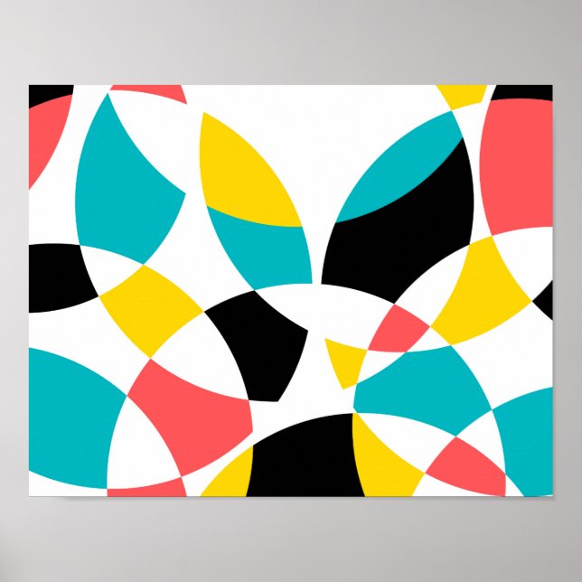 Färgstark, modern, trendig, coola, unik cirkelform poster (Framsidan)