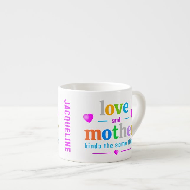 färgstark monogram mor espressomugg (Framsida höger)