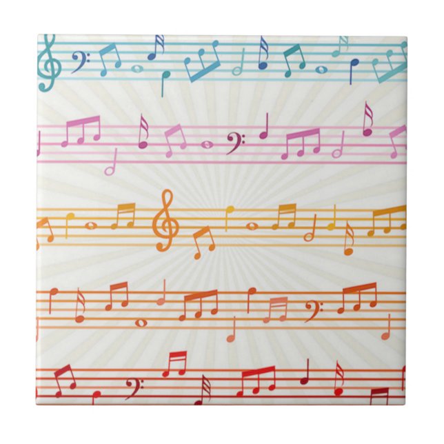 Färgstark musik med multipla färg Musician Kakelplatta (Framsidan)