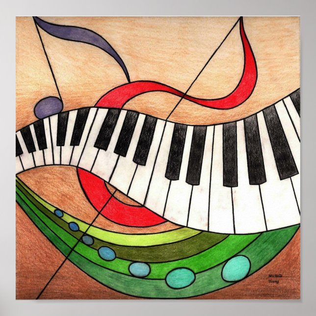 Färgstark musik poster (Framsidan)