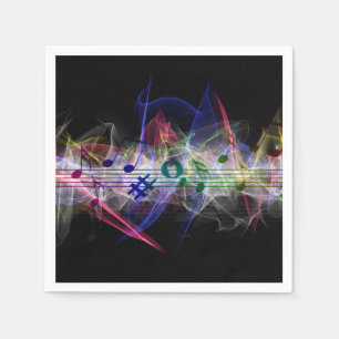 Färgstark musikanteckning Musikmusik Pappersservett